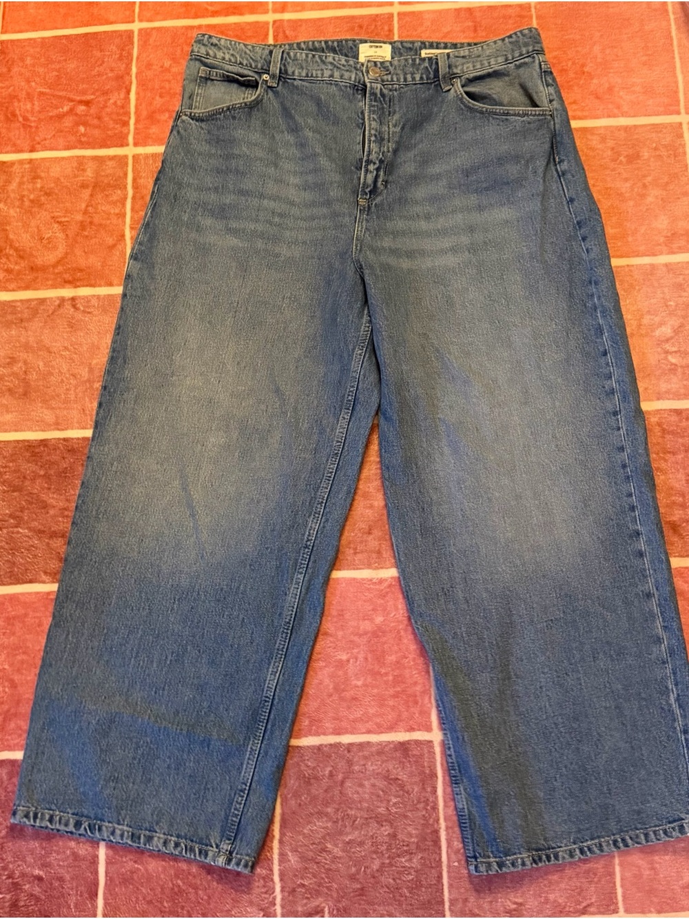Cotton On Women's Wide Leg Jeans in Medium Blue Denim